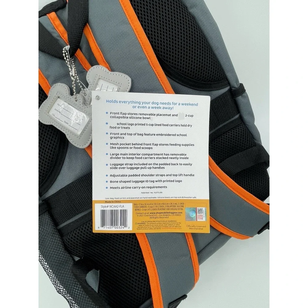 Mobile Dog Gear NCAA Florida Gators Dog Luggage Weekender Backpack NWT‎ New